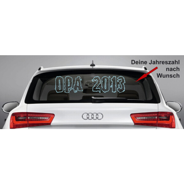 Aufkleber, Autoaufkleber Heckscheibe "OPA 20__" (Wunschjahr)