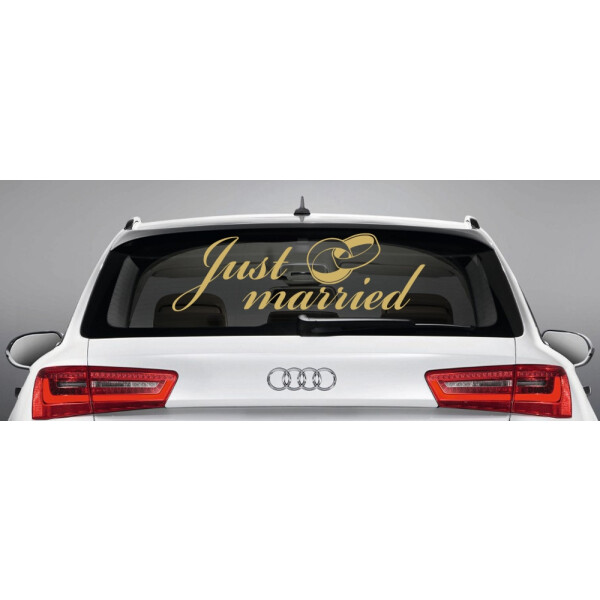 Aufkleber, Autoaufkleber "just married" (frisch verheiratet)