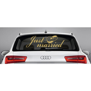 Aufkleber, Autoaufkleber "just married" (frisch...