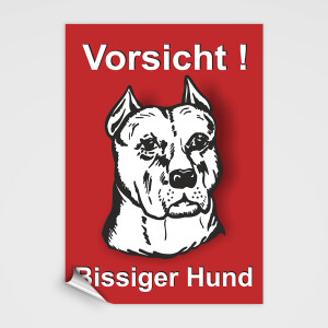 Bullterrier Schild - Vorsicht Bissiger Hund!