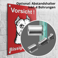 Bullterrier Schild - Vorsicht Bissiger Hund!