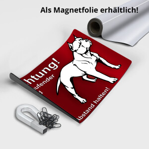 Pitbull Schild - Achtung! freilaufende Hunde