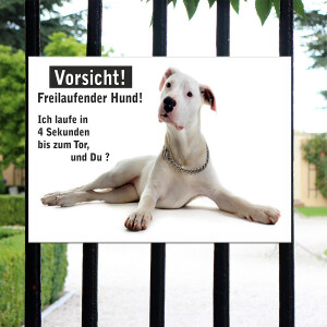 Deutsche Doggen Schild -  Vorsicht freilaufender Hund!