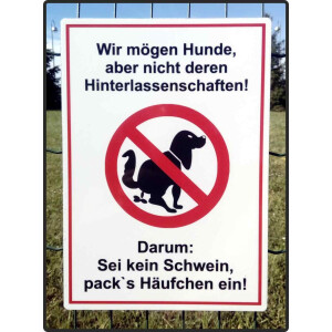 Hundekot Schild - Bitte entfernen Sie..!