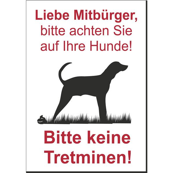 Hundekot Schild - Bitte keine Tretminen!