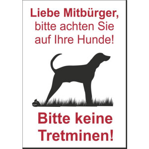 Hundekot Schild - Bitte keine Tretminen!