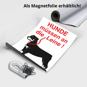 Schild - Hunde m&uuml;ssen an die Leine!