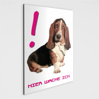 Basset Hunde Schild - HIER WACHE ICH!