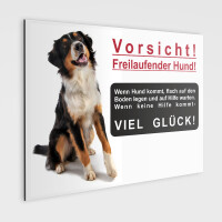 Bernersennen Hunde Schild - Vorsicht! Freilaufender Hund