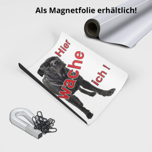 Black Italian Mastiff Schild - HIER WACHE ICH!