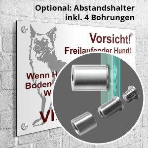 Sch&auml;ferhunde Schild - Vorsicht freilaufende Hunde!