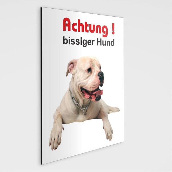 Schild - Achtung bissiger Hund! American Bulldog