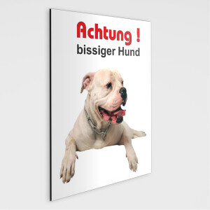 Schild - Achtung bissiger Hund! American Bulldog