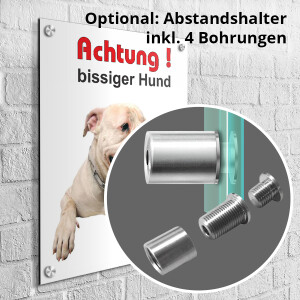 Schild - Achtung bissiger Hund! American Bulldog