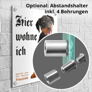 Rottweiler Schild - HIER WOHNE ICH!