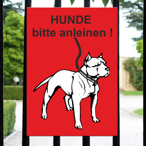 Hunde bitte an die Leine! Schild - Leinenpflicht!