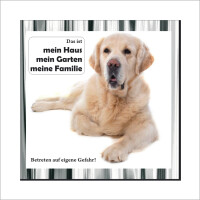 Wachhund Schild - Golden Retriever Schild