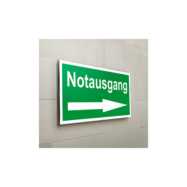 Notausgang rechts Schild  - Fluchtwege