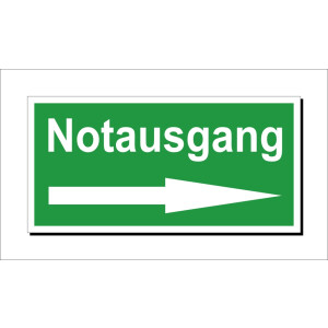 Notausgang rechts Schild  - Fluchtwege