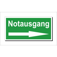 Notausgang rechts Schild  - Fluchtwege