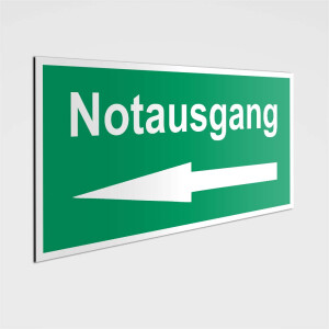 Notausgang links Schild  - Fluchtwege