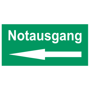 Notausgang links Schild  - Fluchtwege