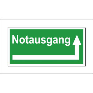 Notausgang links abbiegen Schild  - Fluchtwege