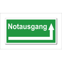 Notausgang links abbiegen Schild  - Fluchtwege