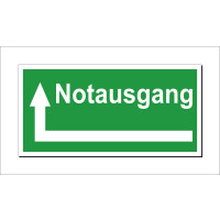 Notausgang rechts abbiegen Schild  - Fluchtwege