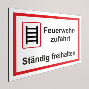 Feuerwehrzufahrt Schild -  st&auml;ndig freihalten