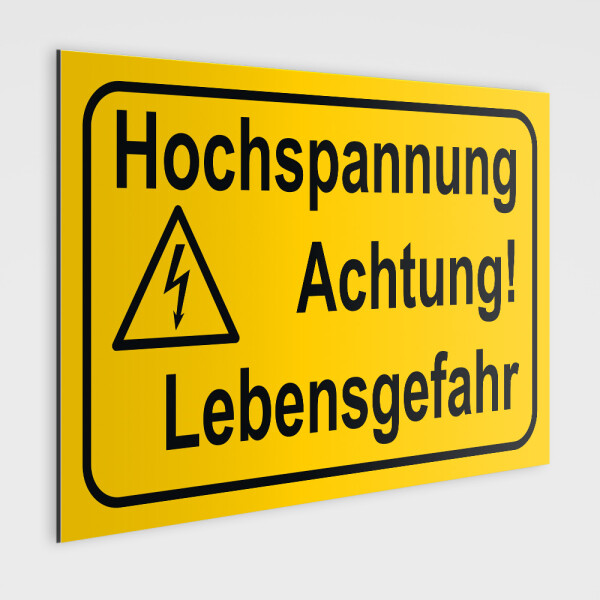 Gefahrenhinweis Schild, Warnaufkleber - Vorsicht Hochspannung!