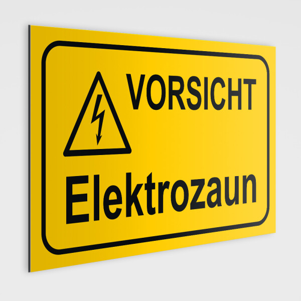 Gefahrenhinweis Schild, Warnaufkleber - Vorsicht Elektrozaun!