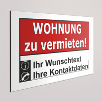 Ihr Individuelles "Wohnung zu vermieten Schild"