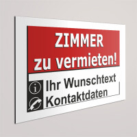 Ihr Individuelles "Zimmer zu vermieten Schild"