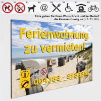 individuelles -Ferienwohnung zu vermieten- Schild