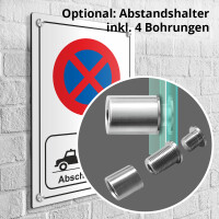 Verboten! Abschleppzonen Schild, Pakverbot Aufkleber