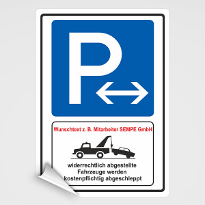 P Mitarbeiterparkpl&auml;tze Schild, als Parkschild-Parkenschild oder als Parkplatz Aufkleber