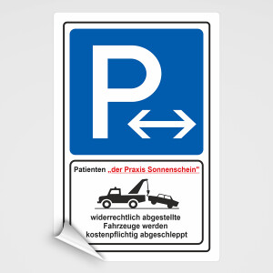 Patientenparkplatz Schild, als Parkschild oder als Parkplatz Aufkleber