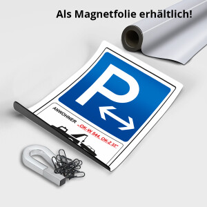 P Anwohnerparkplatz Schild, als Parkschild oder als Anwohnerparkplatz Aufkleber