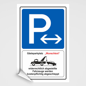 P G&auml;steparkplatz Schild, als Parkschild - f&uuml;r G&auml;ste Parkplatz Aufkleber