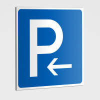 Parkplatz Schild, Parklatz Linkspfeil linksweisend -...