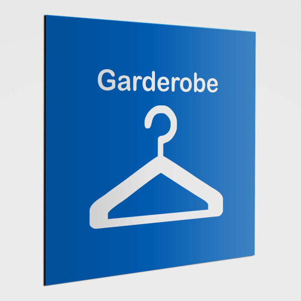 Piktogramm Hinweisschild, Garderoben Schild, Hinweisaufkleber Garderobe