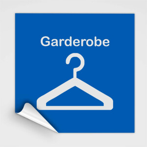 Piktogramm Hinweisschild, Garderoben Schild, Hinweisaufkleber Garderobe