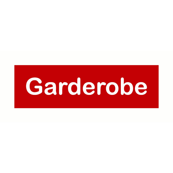 Hinweisschilder! Garderoben Schildchen, Hinweisaufkleber Garderobe