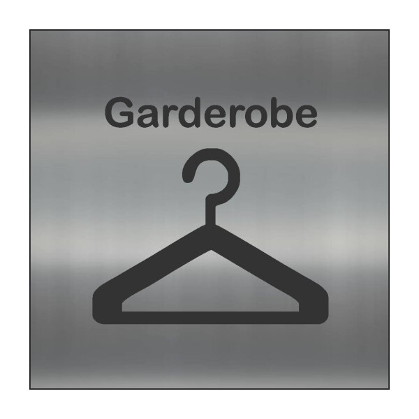 Hinweisschilder! Garderobenhaken Schild alu gebürstet, Hinweisaufkleber Garderobenhaken