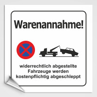 Schild Warenannahme PARKEN VERBOTEN