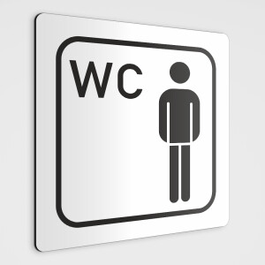 WC Hinweisschild, Herren WC Piktogramm1 aufkleber wei&szlig;