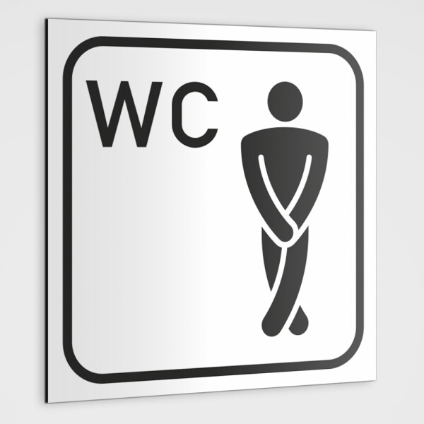 WC Hinweisschild, Herren WC Piktogramm 2 Aufkleber