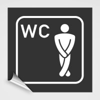 WC Hinweisschild, Herren WC Aufkleber, Pikt.2 Zweifarbig...