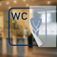 WC Hinweisaufkleber, Herren WC-Aufkleber im Folienschnitt